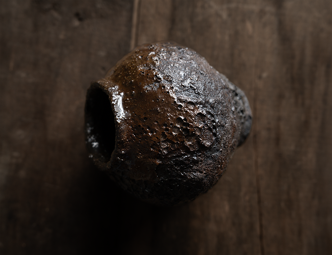Rustic Cratered Vase